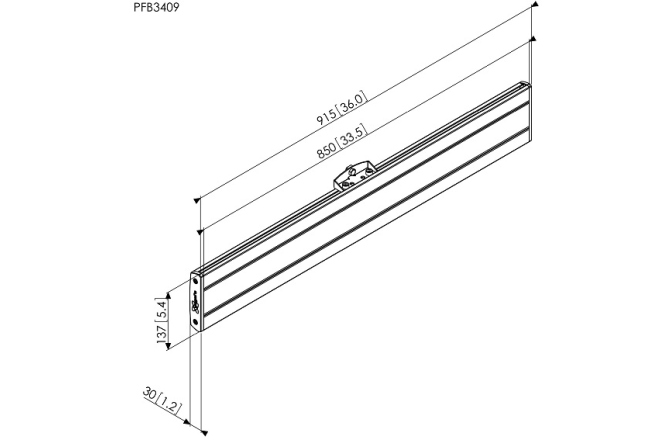 Bara pentru interfata  Vogels PFB3409, 915 mm, negru