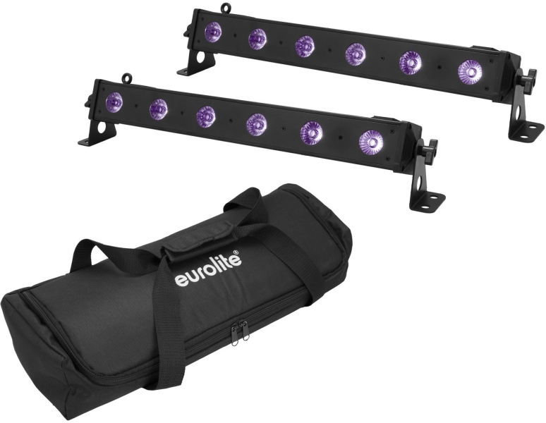 Eurolite Set 2x LED BAR-6 UV Leiste + Soft Bag