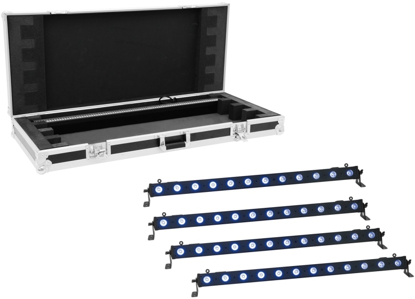Eurolite Set 4x LED BAR-12 QCL RGB+UV Bar + Case