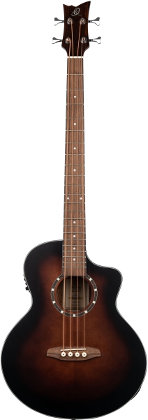 Ortega Deep Series 7 Bass 4 String Cutaway - Bourbon Burst - Mahogany / Spruce