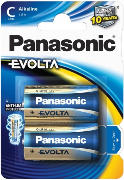 Baterii alkaline de tip C de 1.5V Panasonic Evolta C (R14)