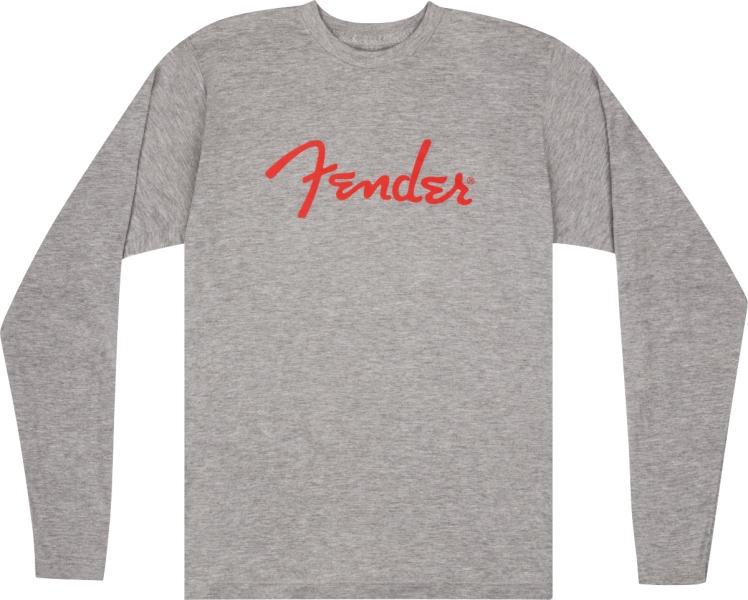 Fender Spaghetti Logo L/S T-Shirt Heather Gray XXL