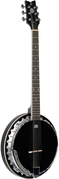 Ortega Banjo Raven Series 6-String inclusive Gigbag - BK - Black