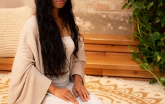 Bol de meditaţie Meinl Solfeggio Crystal Singing Bowl, Mi 528 Hz, 8" / 20 cm, Solarplexus Chakra