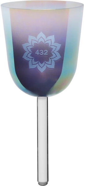 Meinl Sonic Energy 5.5'' Essence Crystal Singing Bowl, 432 Hz, Slate Blue, Lotus Flower