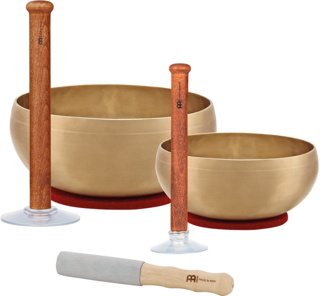 Meinl Cosmos Therapy Singing Bowl Set, incl. Suction Holders and Resonant Mallet