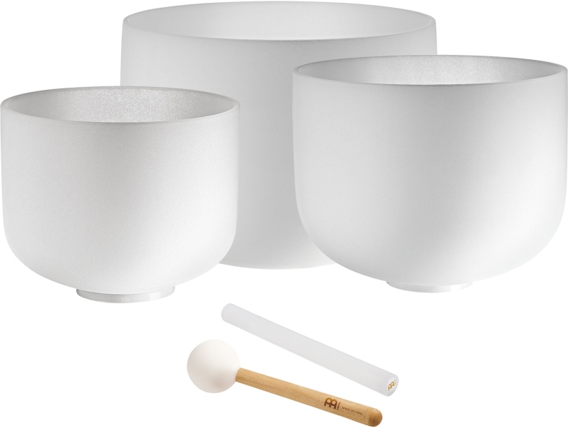 Meinl CS Bowl Set, white-frosted, Note G4, E4, C4, Throat -Solarplexus-Root Chakra