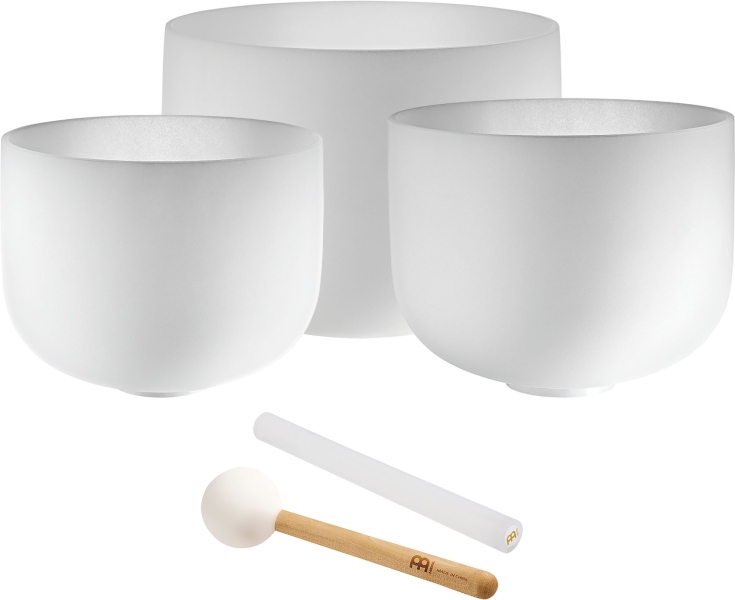 Meinl CS Bowls Set, white frosted, Note A4, F4, C4, Brow- Heart -Root Chakra