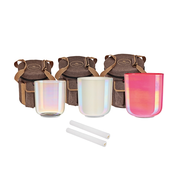 Meinl EC Singing Bowl Set, Note E4, B3, G3, Solarplexus-Crown-Throat Chakra