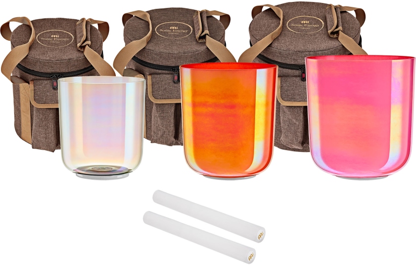 Meinl EC Singing Bowl Set, Note E4, C4, G3, Solarplexus-Root-Throat Chakra