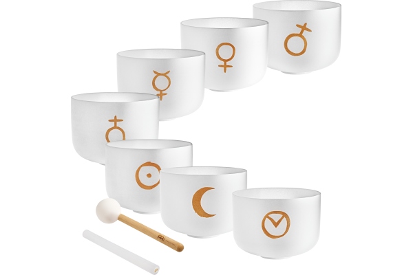 Meinl Planetary Tuned Crystal Singing Bowl Chakra Set