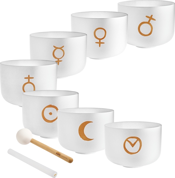 Meinl Planetary Tuned Crystal Singing Bowl Chakra Set