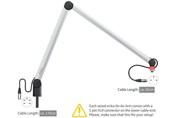 m!ka On Air Microphone Arm XL aluminum XLR