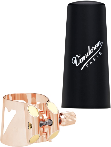 Vandoren Optimum Ligature + Plastic Cap Clarinet Boehm Pink Gold