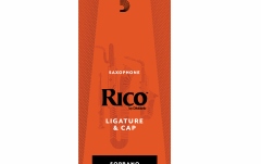 Brăţară şi Capac pentru Saxofon Sopran Daddario Woodwinds Ligature & Cap Soprano Saxophone Nickel