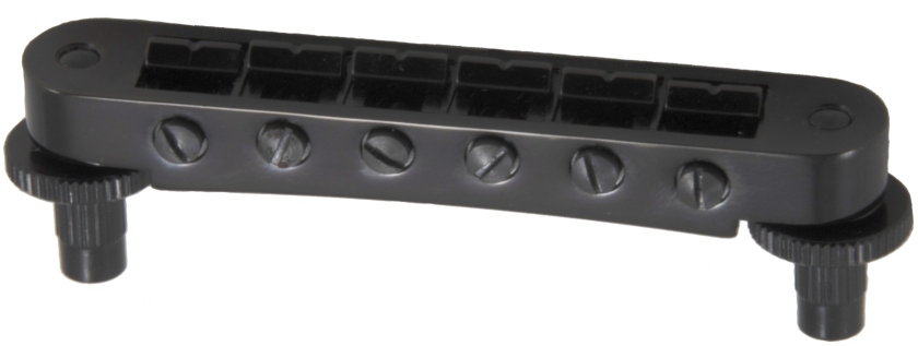 Grover 520BC Tune-O-Matic Guitar Bridge (Notched) Black Chrome