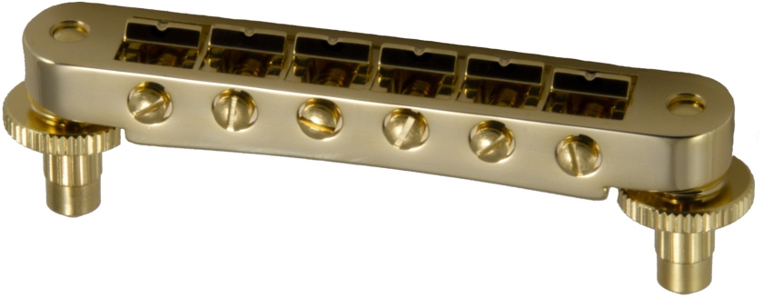 Grover 520G Tune-O-Matic Guitar Bridge (Notched) Gold