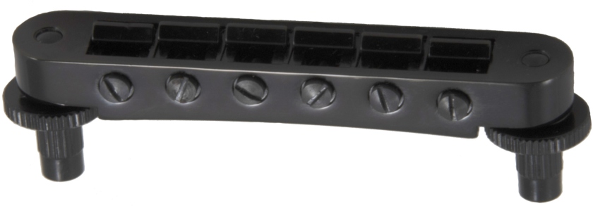 Grover 521BC Tune-O-Matic Guitar Bridge (Unnotched) - Black Chrome