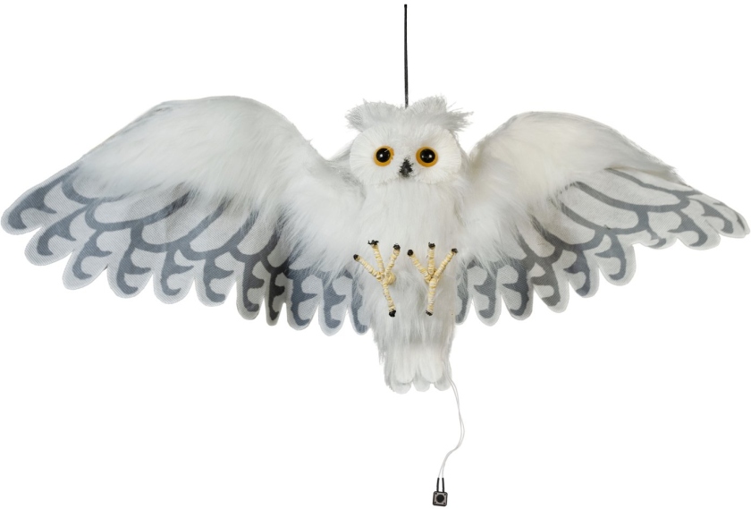 Europalms Halloween Snow Owl Animated 80cm