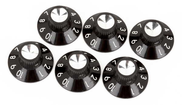 Fender Pure Vintage Black/Silver Skirted Amplifier Knobs