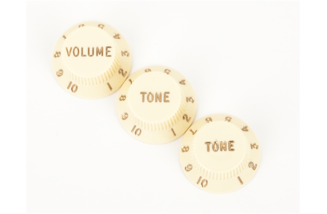 Buton potențiomeru chitară Fender Stratocaster Knobs Aged White (Volume Tone Tone) 