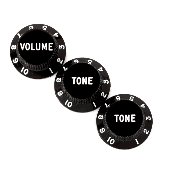 Fender Stratocaster Knobs Black (Volume Tone Tone)