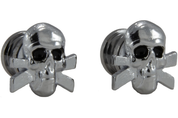  S 610C - Artist Strap Buttons, Skull - Chrome