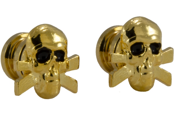 Grover  S 610G - Artist Strap Buttons, Skull - Gold