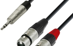 Cablu adaptor Adam Hall 4Star Y TRS3.5-2XLRf 1.8m