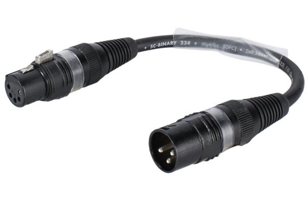 Sommer Cable Adaptercable 3pin XLR(M)/5pin XLR(F) bk