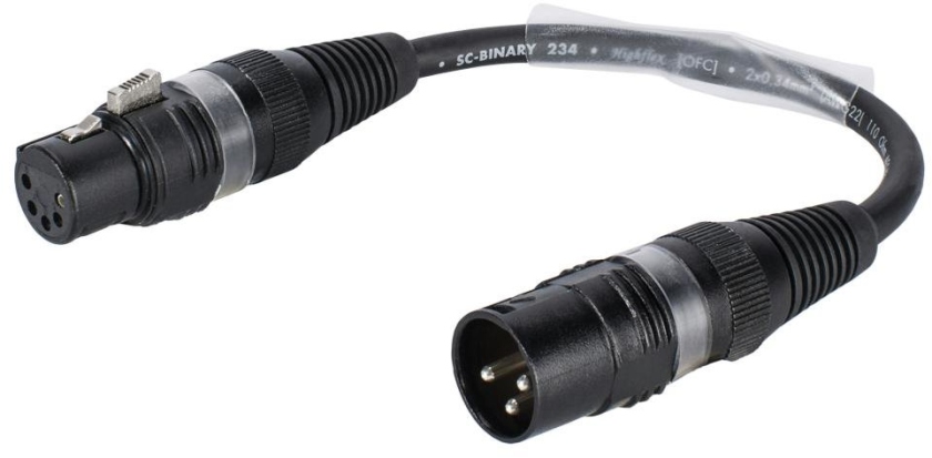Sommer Cable Adaptercable 3pin XLR(M)/5pin XLR(F) bk