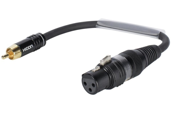 Adaptercable XLR(F)/RCA(M) 0.15m bk