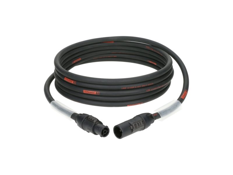 Klotz TITANEX H07RN-F power cable 3G 2.5 mm²powerCON TRUE1 M/F - 2x transparent - 50 m