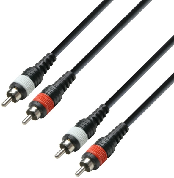 Adam Hall 3Star RCA Plastic Plugs 1m