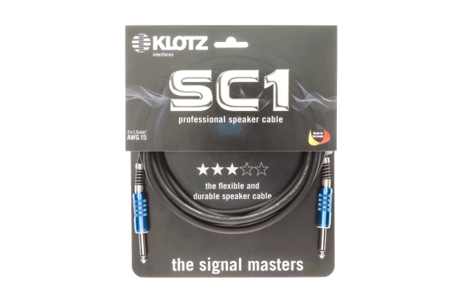 Cablu audio flexibil Klotz 2x 1.5 mm² speaker cable PVC with jack plugs by KLOTZ - 5 m