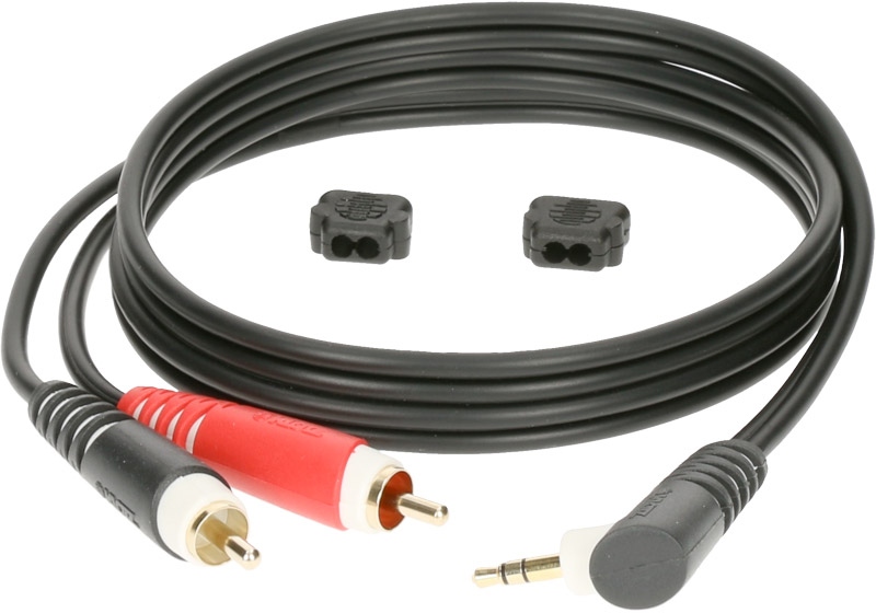 Klotz Y cable - Angled TRS3.5-2xRCA 1m