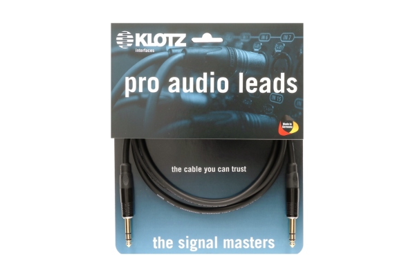 Professional analog audio cable - balanced with balanced metal jacks by KLOTZ - gold plated - 5m