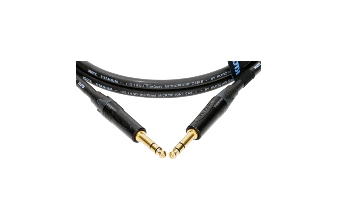 Cablu audio profesional Klotz TITANIUM StarQuad analog audio cable with balanced metal jacks by Neutrik® - 10 m