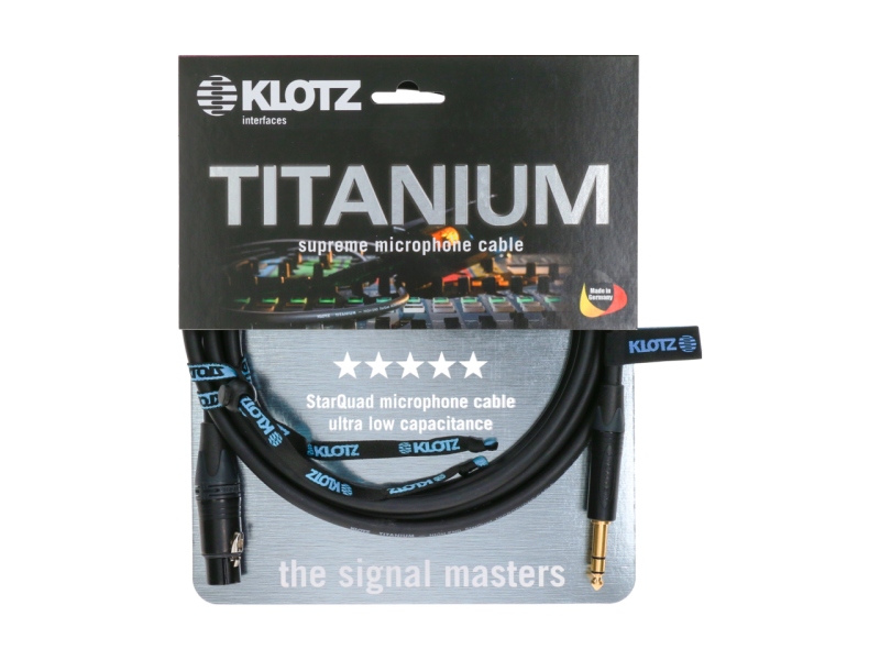 Klotz TITANIUM StarQuad analog audio cable with female XLR by Neutrik® to balanced jack plug - 3 m