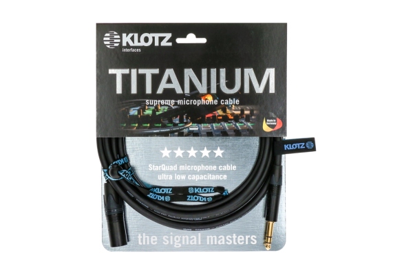 TITANIUM StarQuad analog audio cable with male XLR by Neutrik® to balanced jack plug - 1.5 m