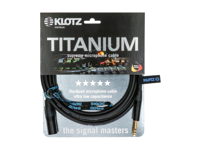 Klotz TITANIUM StarQuad analog audio cable with male XLR by Neutrik® to balanced jack plug - 5m