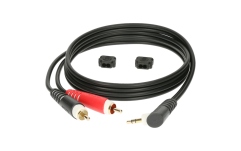 Cablu audio RCA-jack Klotz Y cable - lightweightTRS 3.5 mm, angled - 2x RCA - 3m