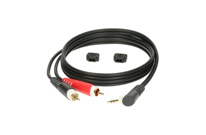 Cablu audio RCA-jack Klotz Y cable - lightweightTRS 3.5 mm, angled - 2x RCA - 3m