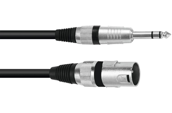 Cablu balansat Omnitronic Adaptercable XLR(M)/Jack stereo 0.2m bk