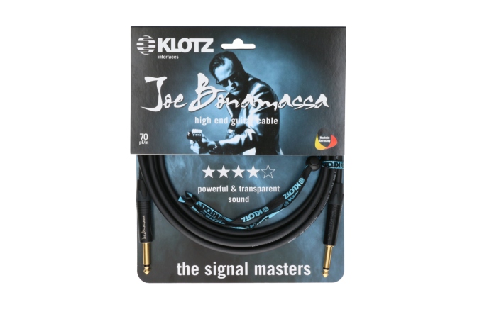 Cablu chitară high-end Klotz Joe Bonamassa high end guitar cable - 3 m - black - straight - straight
