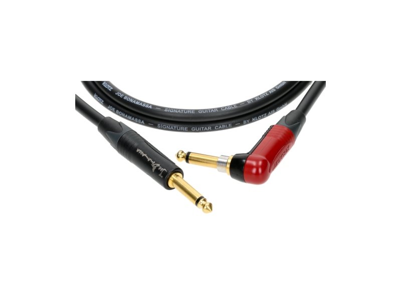 Klotz Joe Bonamassa high end guitar cable - 4.5 m - black + red - straight - angled (SilentPlug)