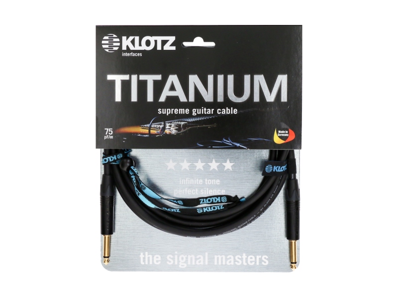 Klotz TITANIUM supreme guitar cable - 3 m - black - straight - angled