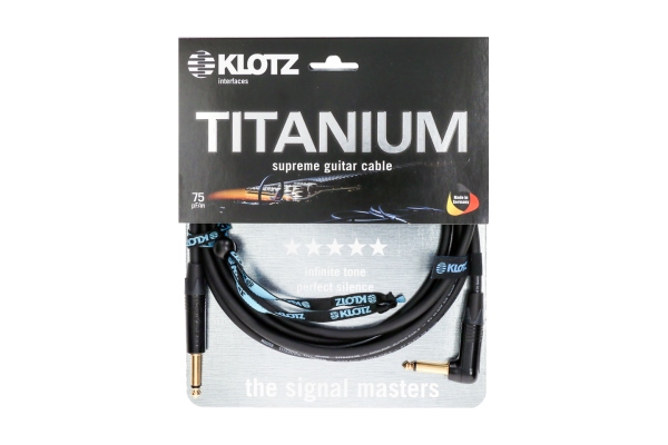 Klotz TITANIUM supreme guitar cable - 4,5 m - black - straight - angled