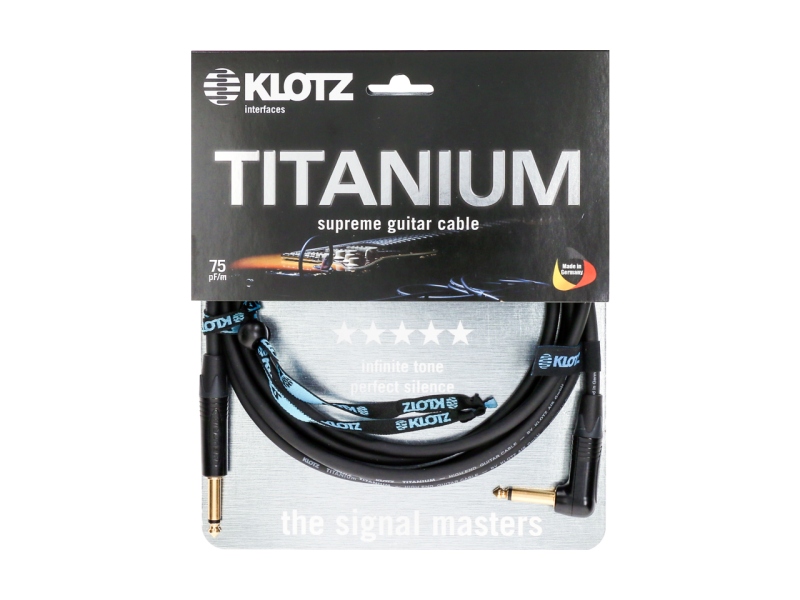 Klotz TITANIUM supreme guitar cable - 4,5 m - black - straight - angled