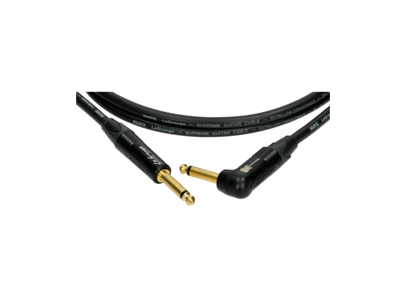 Klotz LaGrange supreme guitar cable - 3 m - straight - angled - gold-plated